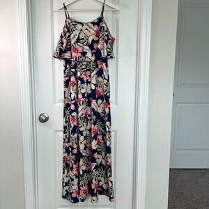 Maxi dress blue flowers size S